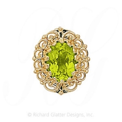GS104 PD - 14 Karat Gold Peridot Slide 